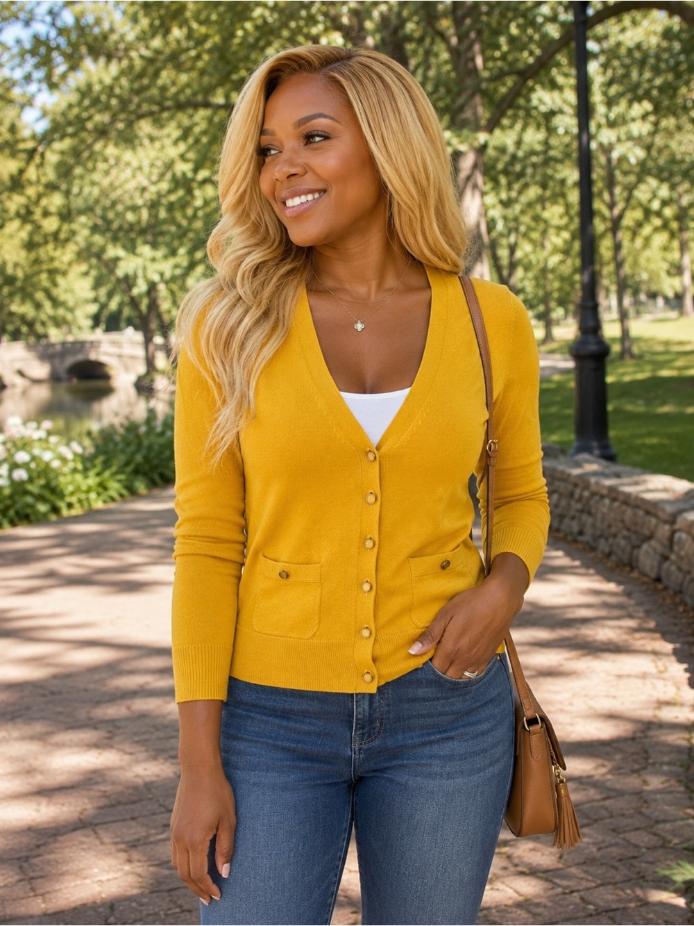 Banana Republic Petite Mustard Yellow Button Front Cardigan Sweater XS